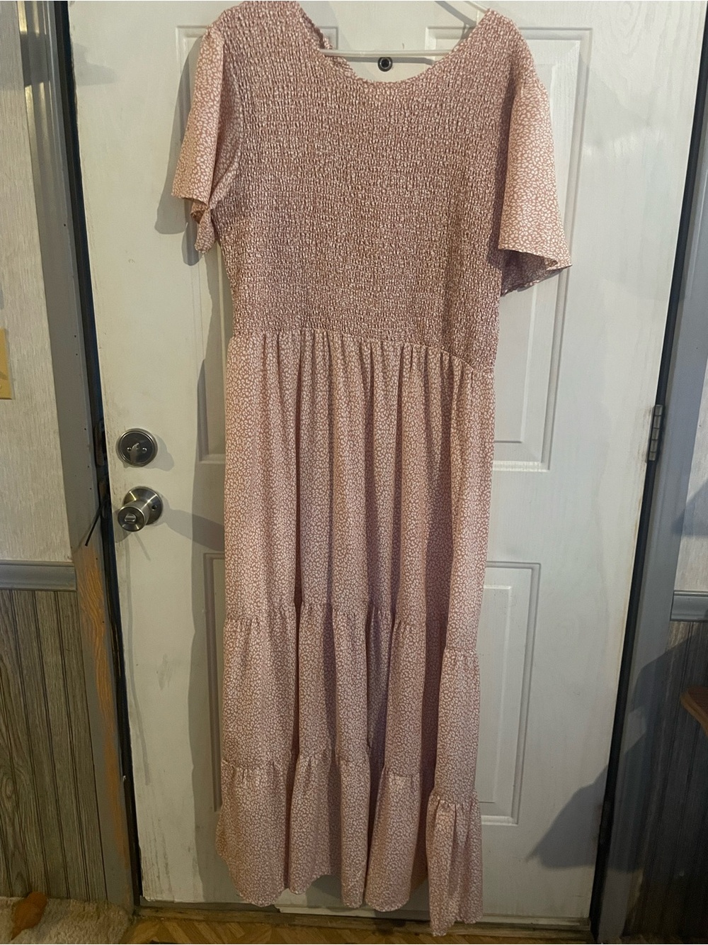 Women’s Pink Floral Tiered Maxi Dress